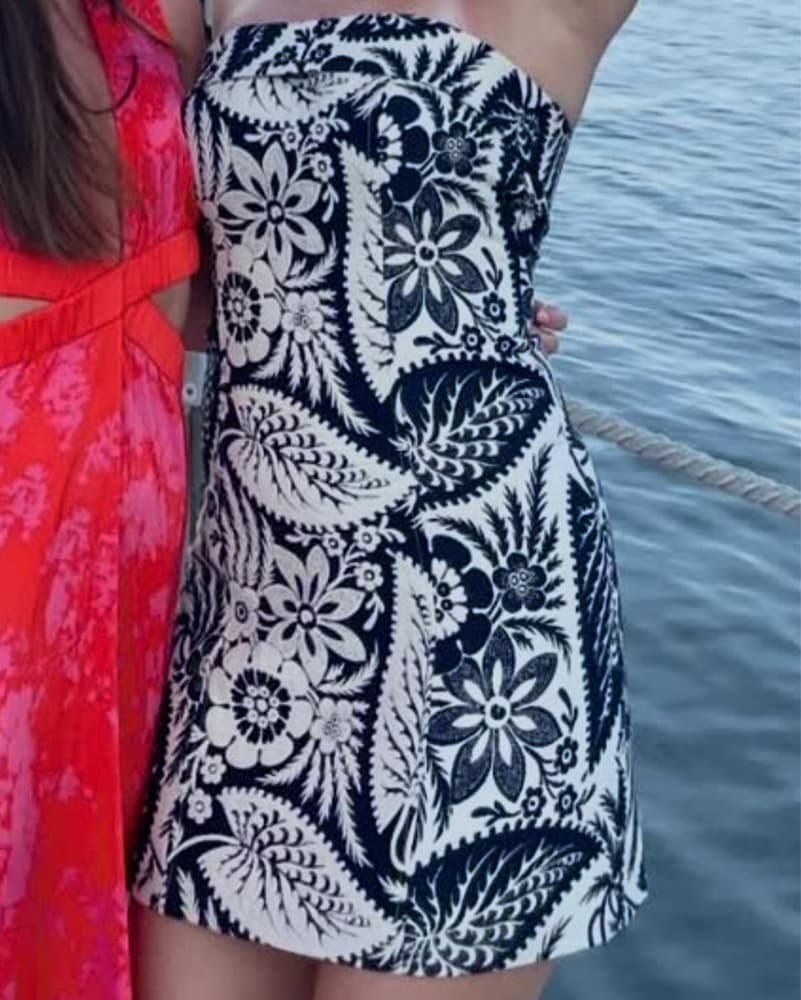 Floral Print Strapless Mini Dress - Image 3