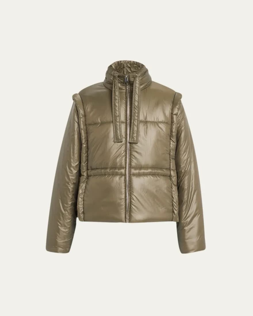 $400 Ganni Green Puffer Jacket - Image 1
