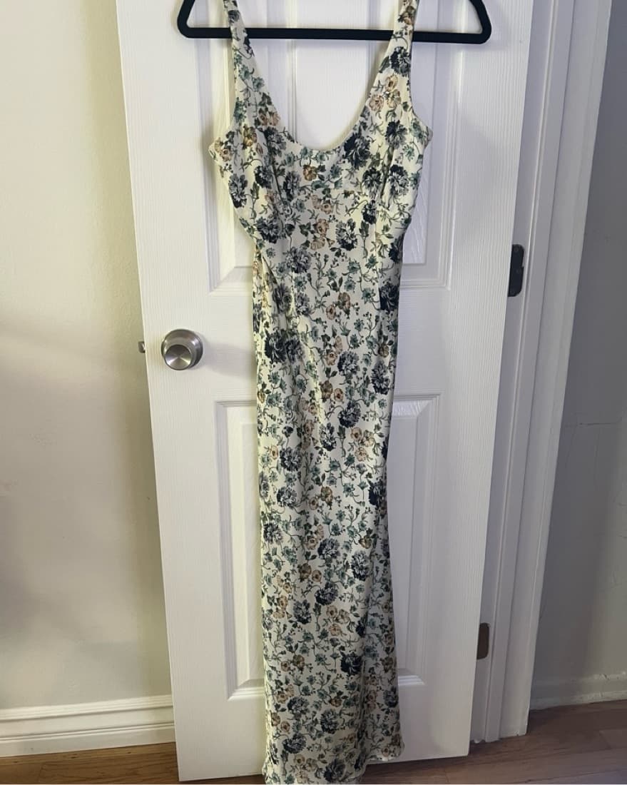 Zara Off White Floral Slip Dress - Image 1