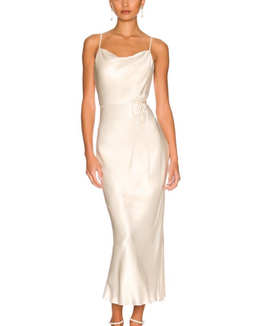 Elegant Satin Midi Dress - Image 1