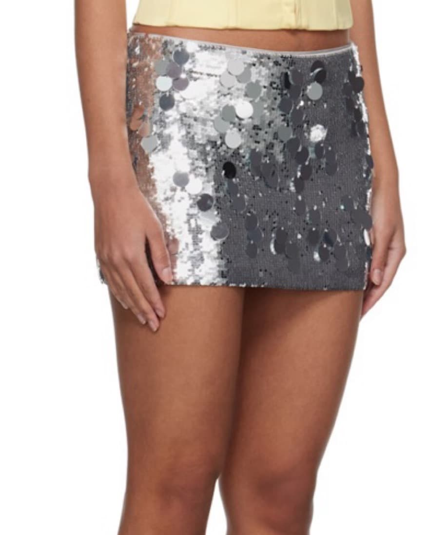 Silver Sparkly Mini Micro Skirt - Image 1