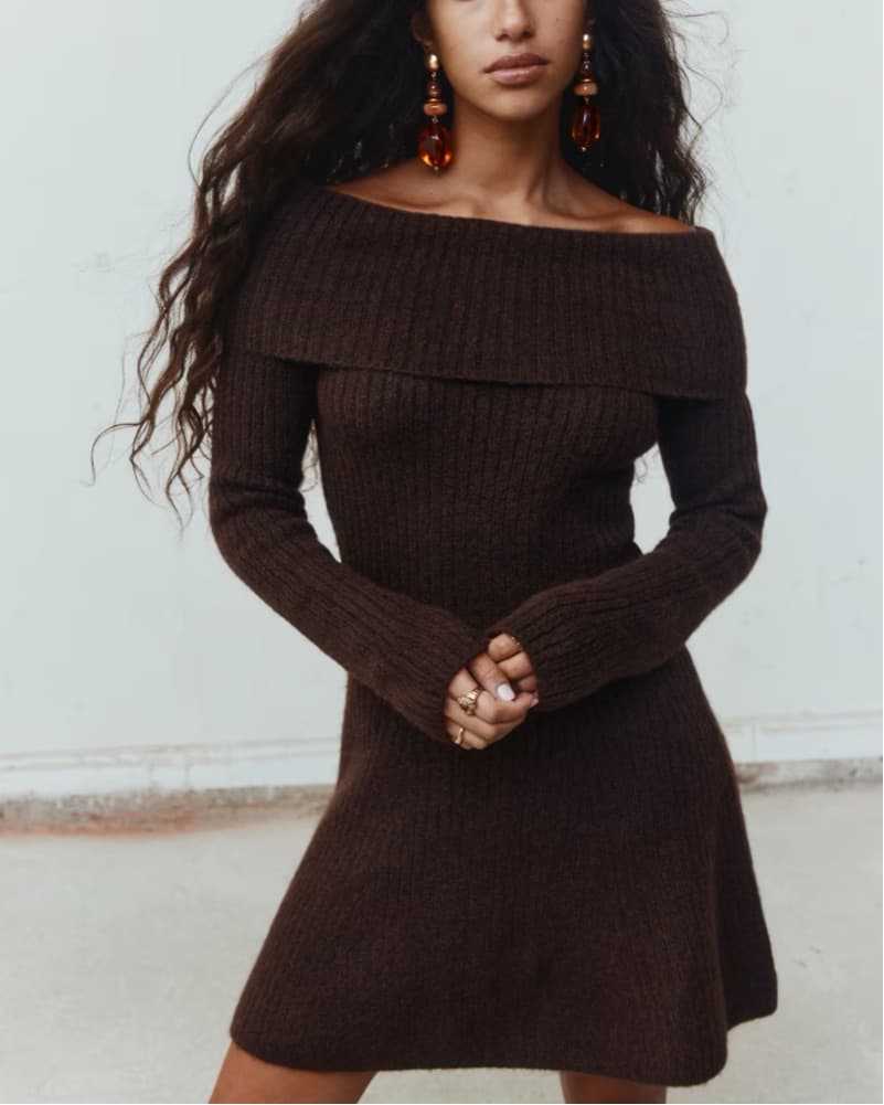 Knitt Off The Shoulder Dress - Image 2