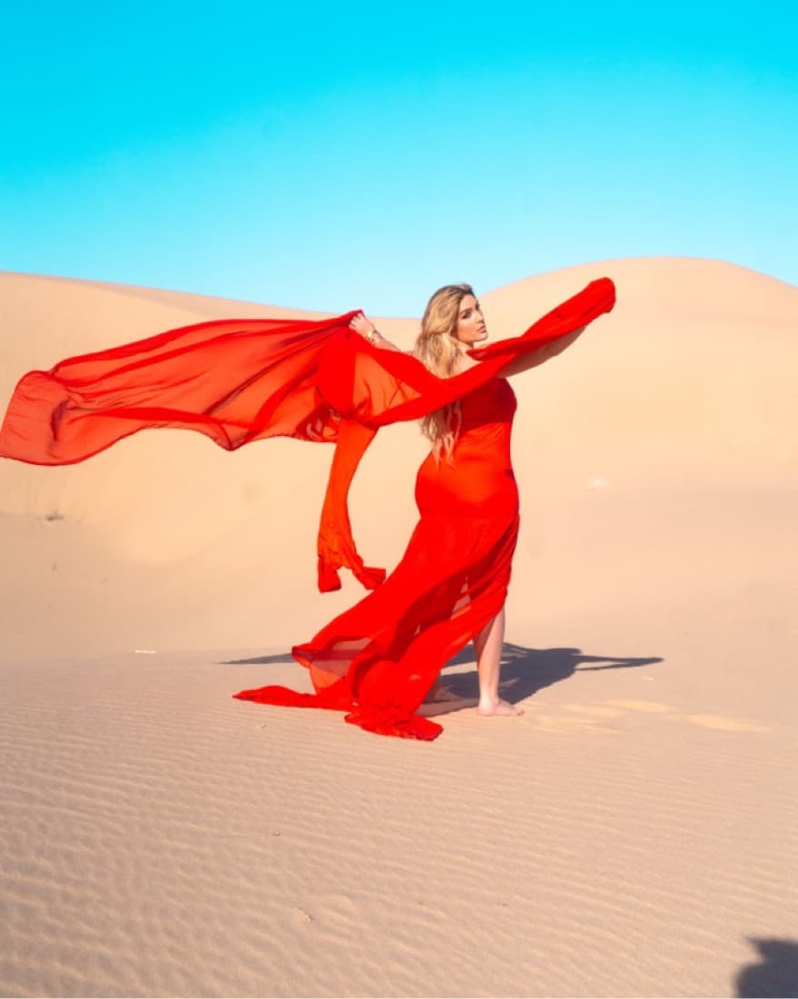 Long Train Flowy Red DRESS - Image 2