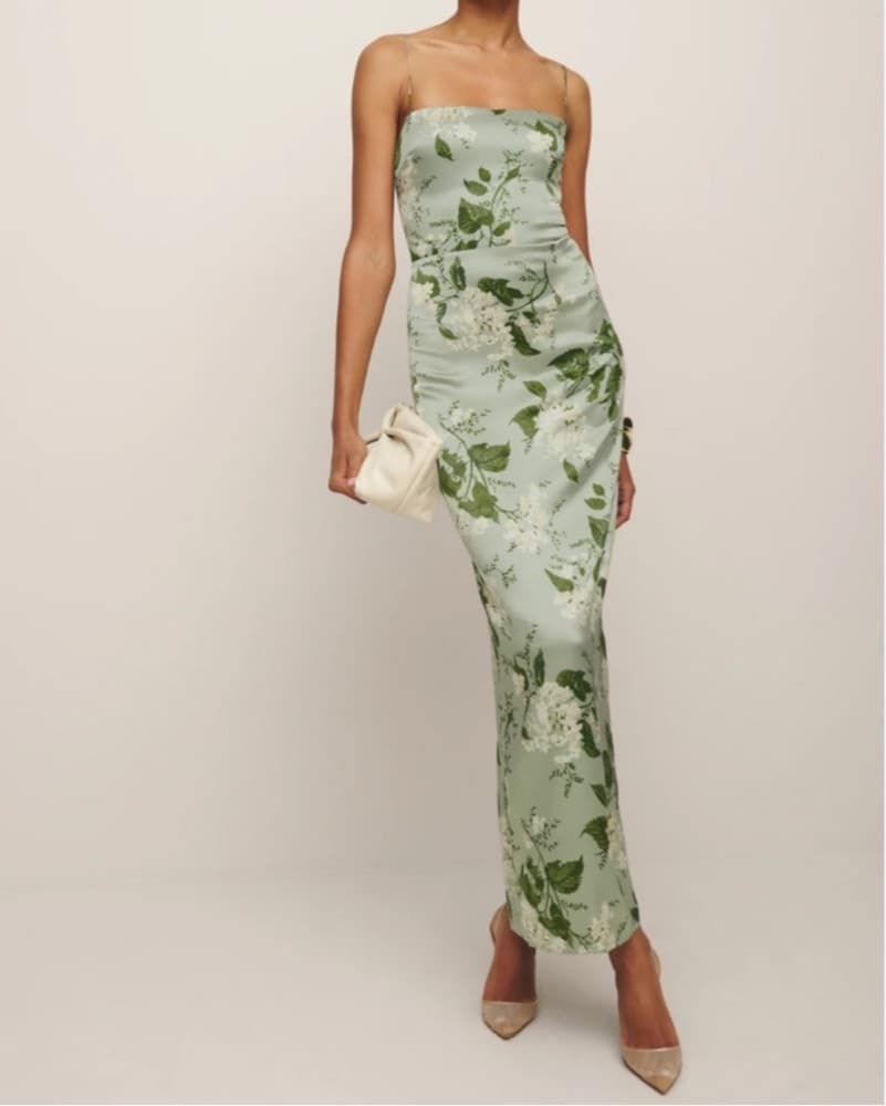 Reformation Floral Silk Dress - Image 1