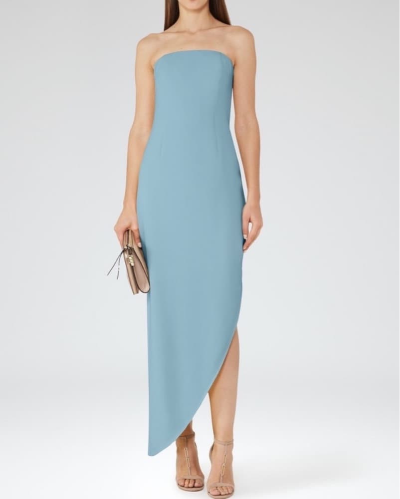 Blue Asymmetric Hem Dress  - Image 1