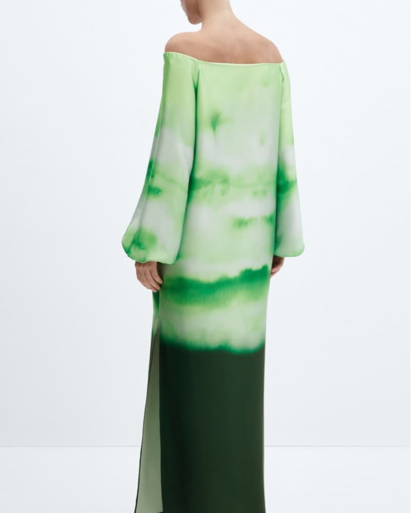 Mango Green Ombre Off The Shoulder Maxi - Image 3