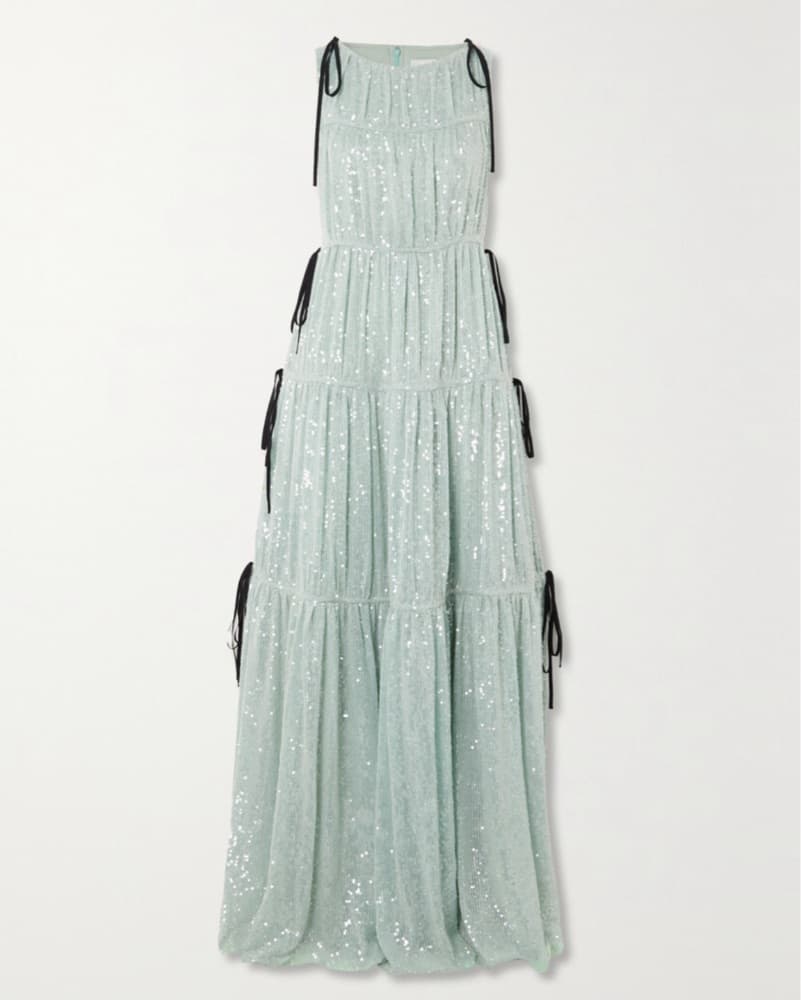 Isla Grosgrain Trimmed Sequin Gown - Image 1