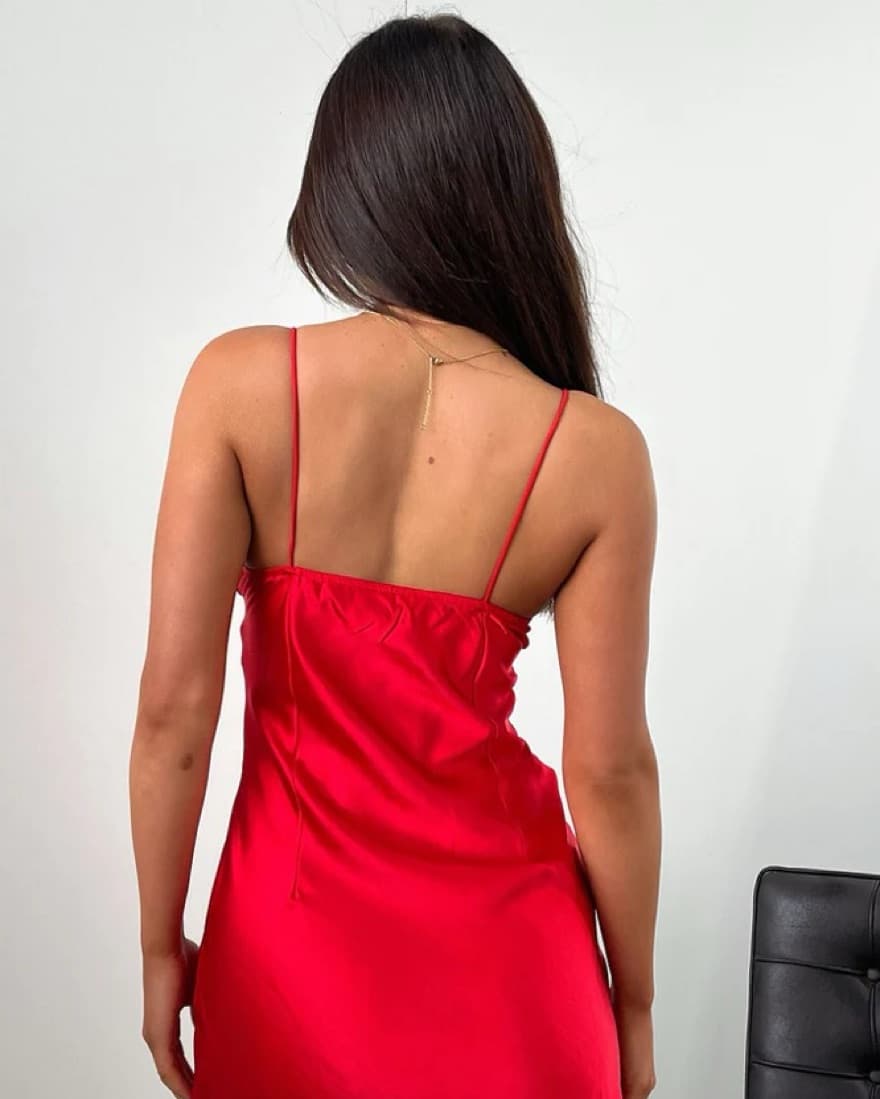 Rhea Dress - Red - Image 3