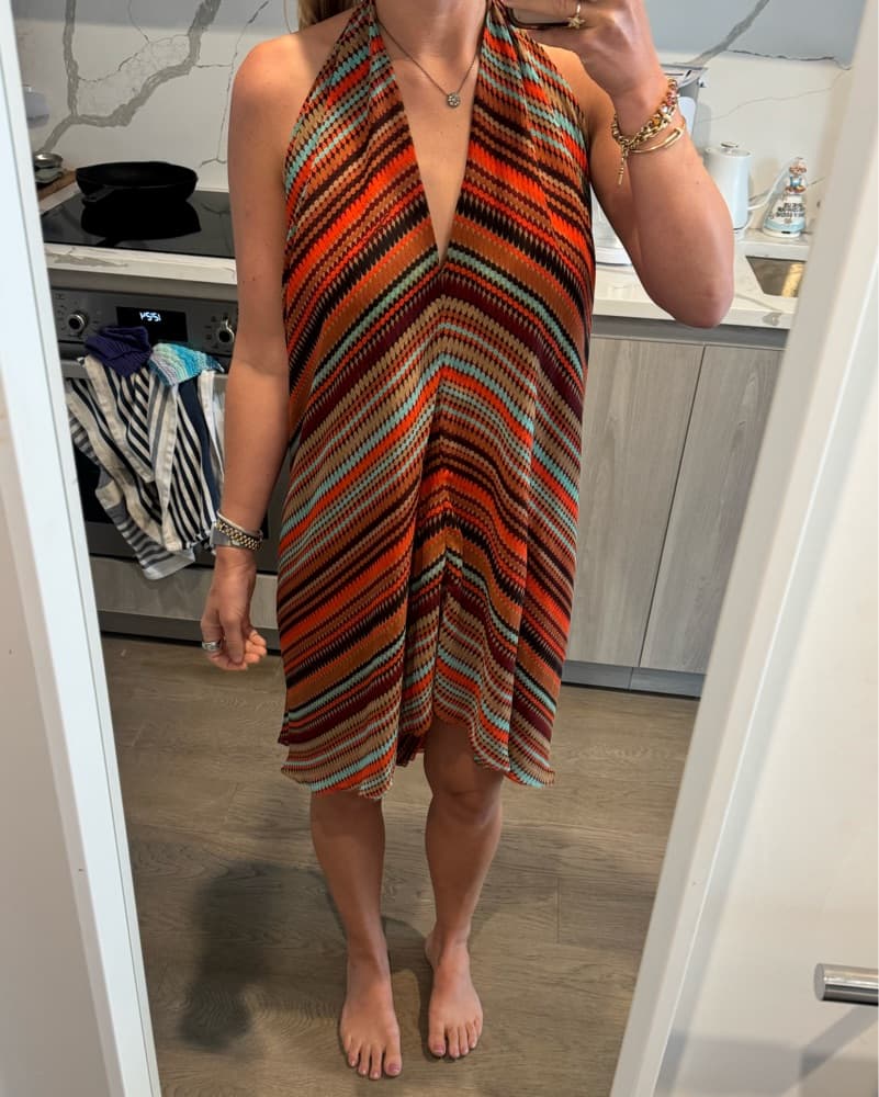 Alexis multicolored striped halter dress - Image 1