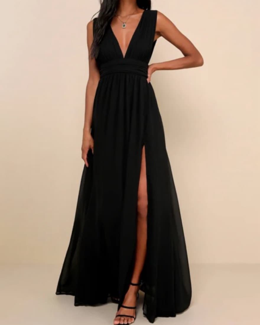 Black Lulus Long Dress Size M - Image 1
