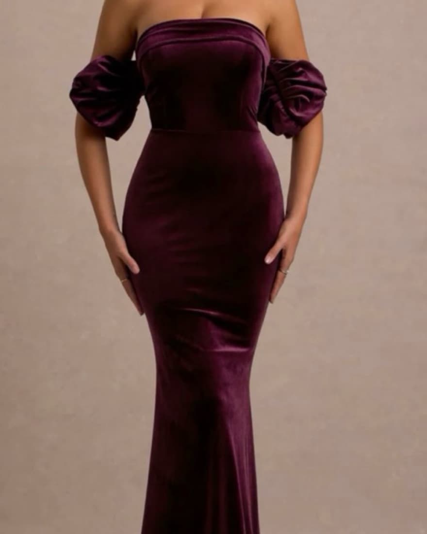 Burgundy Velvet Club London dress   - Image 1