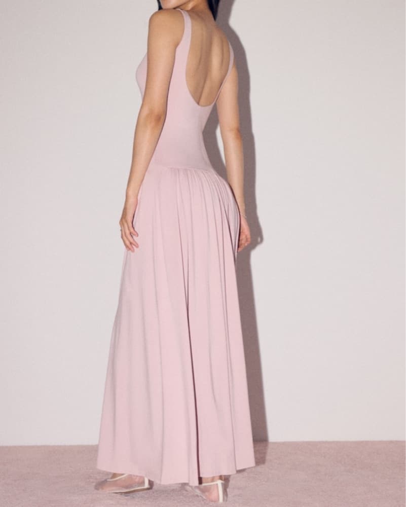 Black Knit Drop-Waist Maxi Dress - Image 2