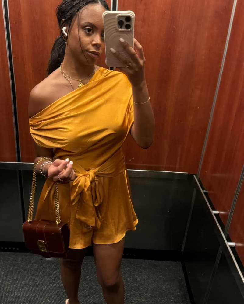 Andrea Iyamah Orange Romper - Image 5