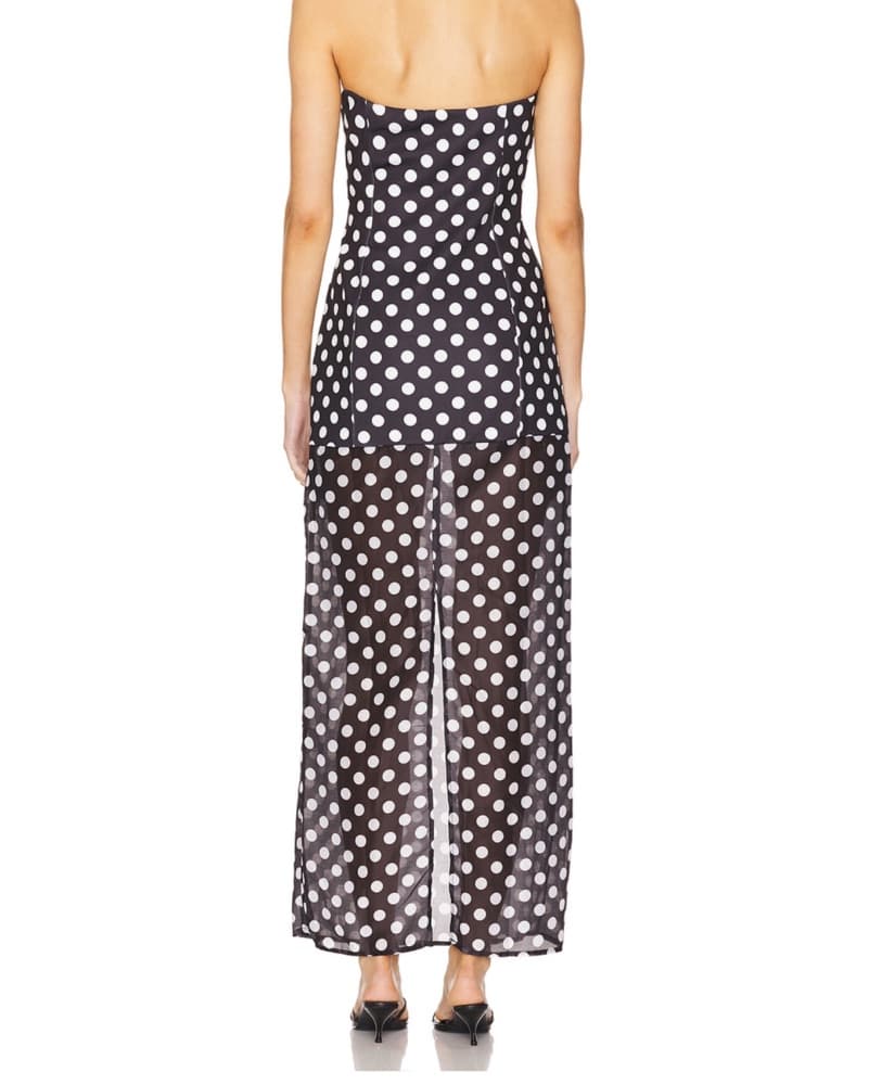 Chloe Black & White Strapless Dress - Image 3
