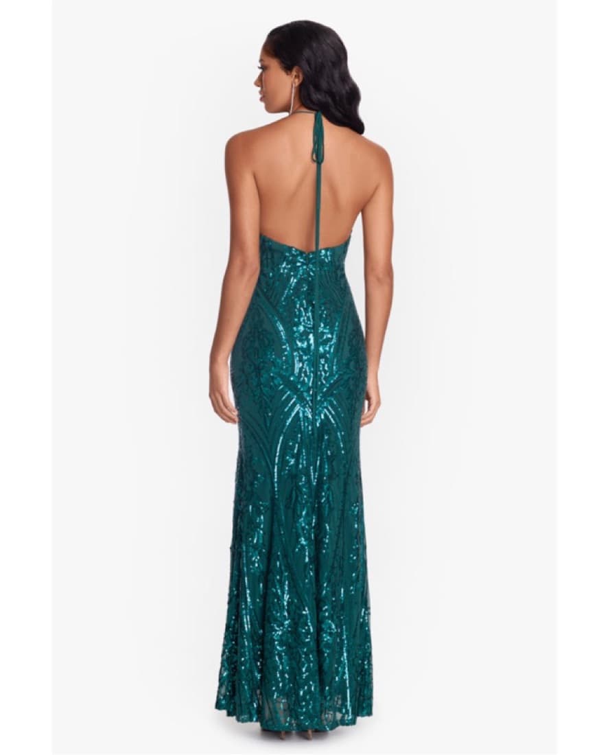 Emerald Green Sequin Gown - Image 2