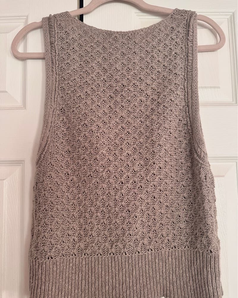 Grey Cotton-Linen Sweater Vest  - Image 4