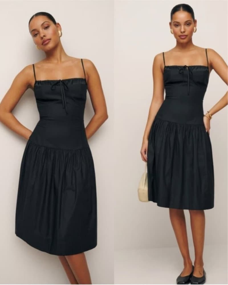 Elegant Black Midi Dress - Image 2