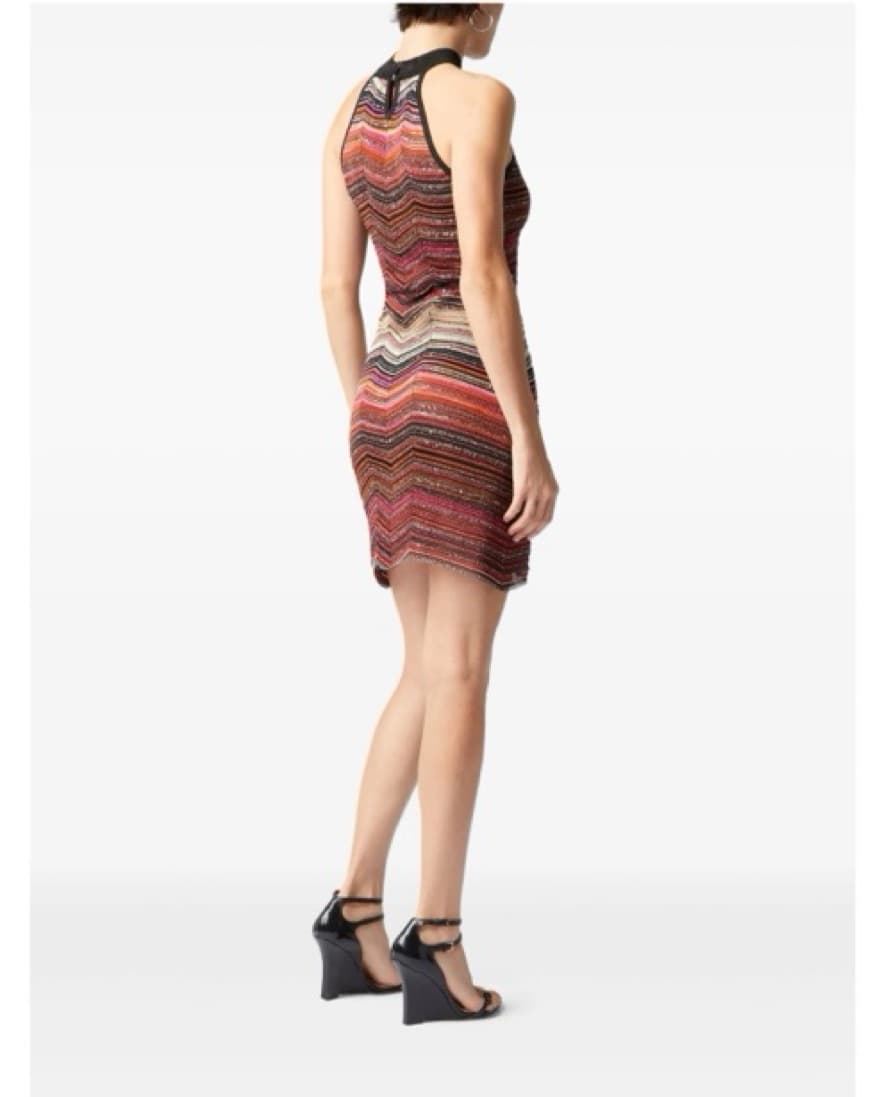 Shimmer Chevron Halter Minidress - Image 6