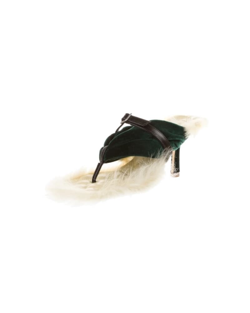 Burberry Velvet Espadrilles with Fur Trim - Image 1