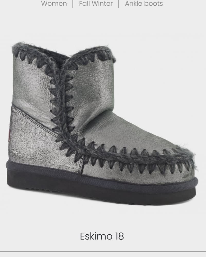 Mou Black Snow Boots Glitter Leather - Image 1