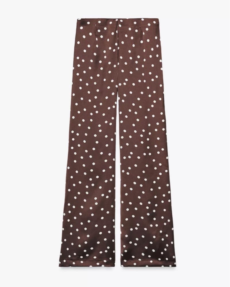 High Waisted Polka Dot Satin Pant - Image 3
