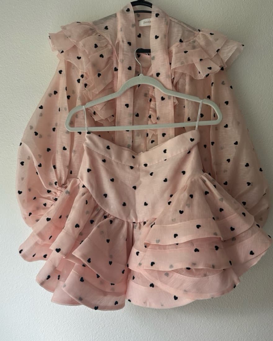 Zimmermann Crush Pink Heart Skirt Top  - Image 6