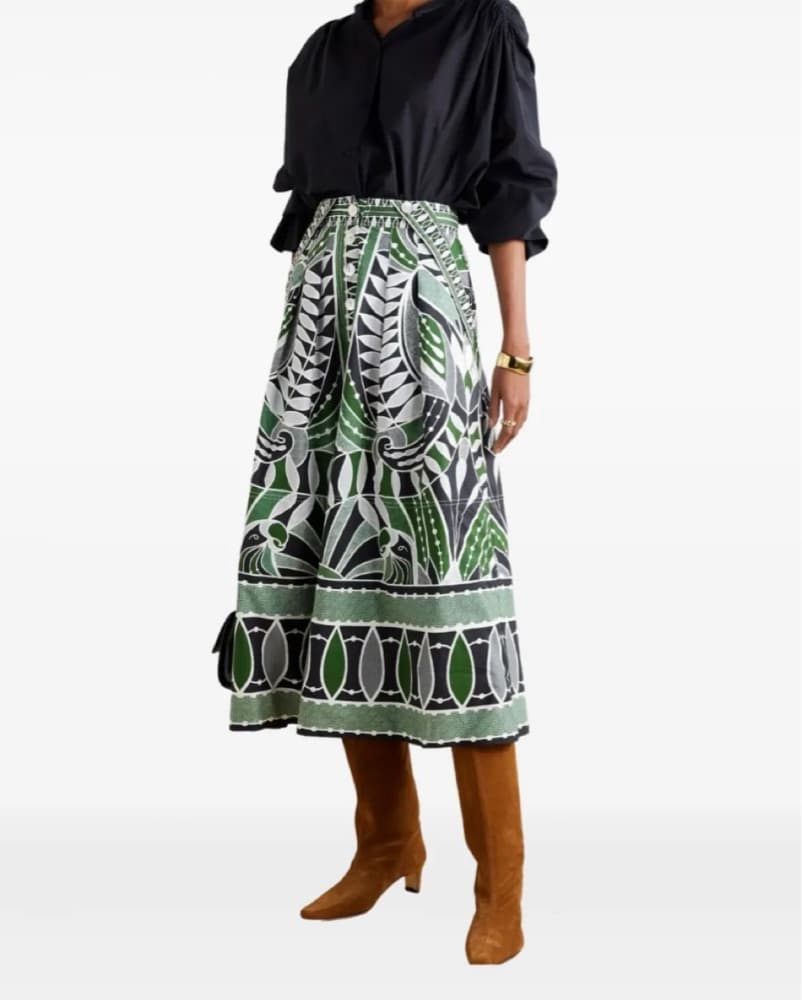 Farm Rio Black Lace Nature Skirt - Image 1