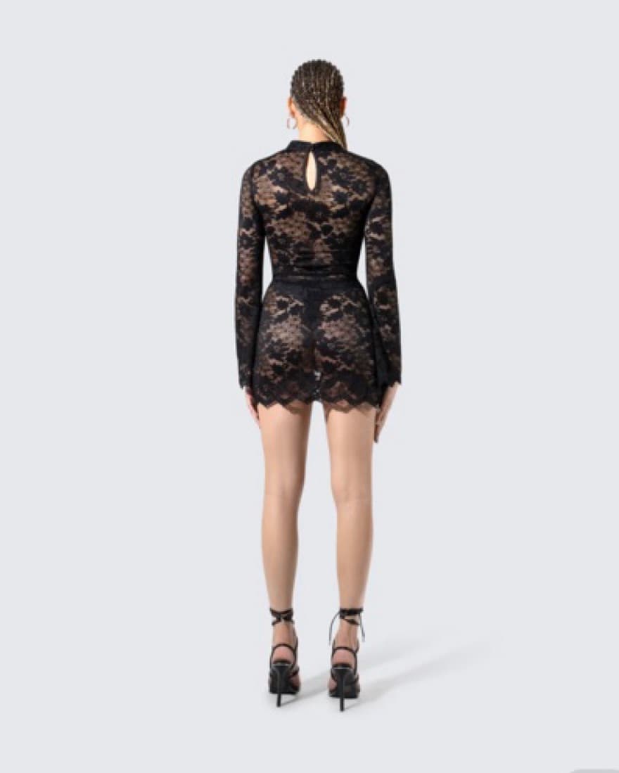 Lace Black dress - Image 4