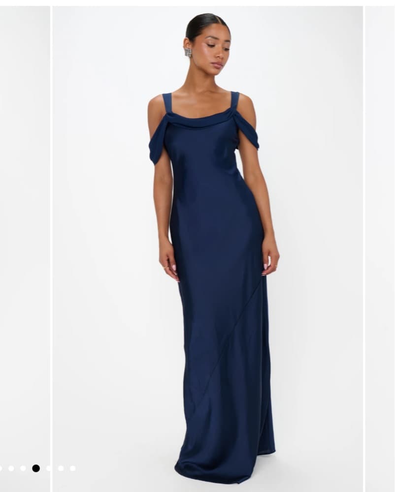 Navy Satin Gown - Image 1