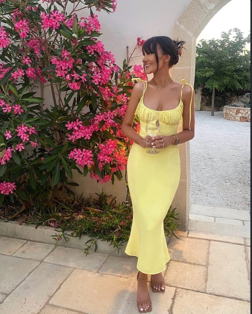 House Of CB Soren Yellow Dres MEDIUM PLUS CUP - Image 1