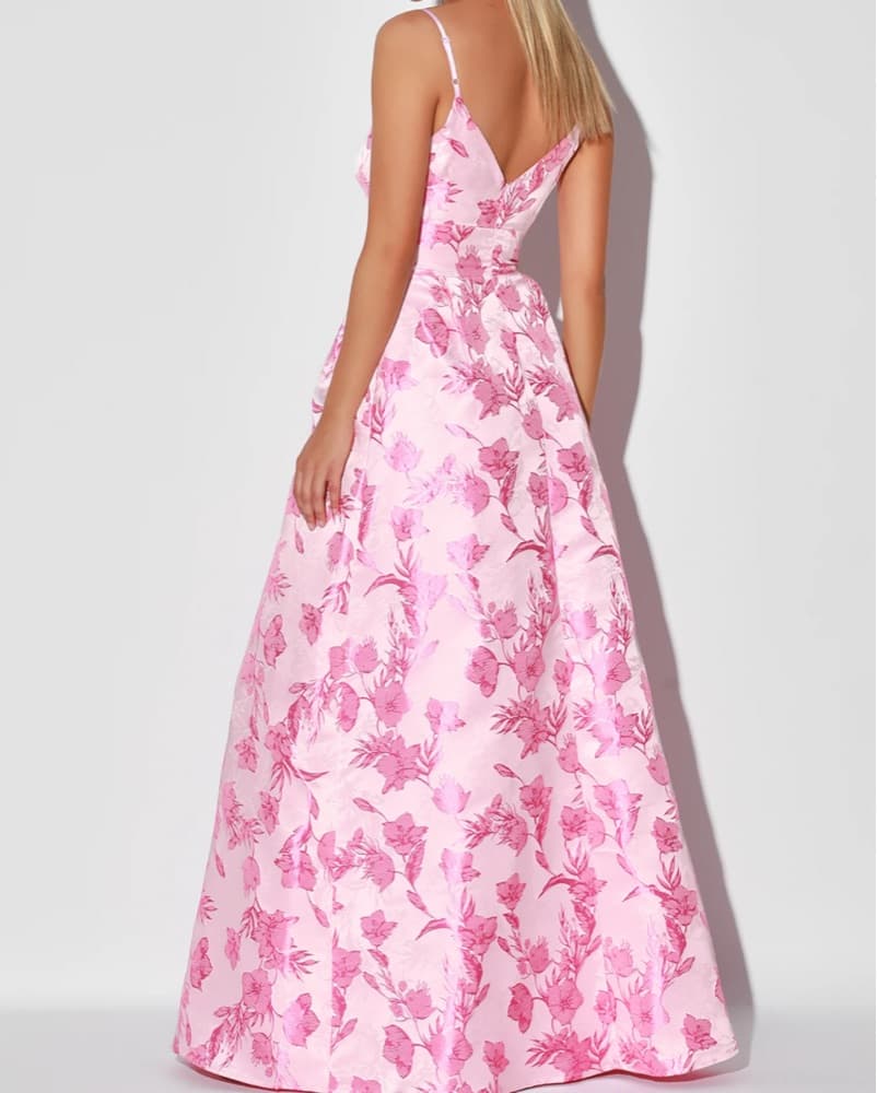 Pink Floral Formal Dress - Image 3