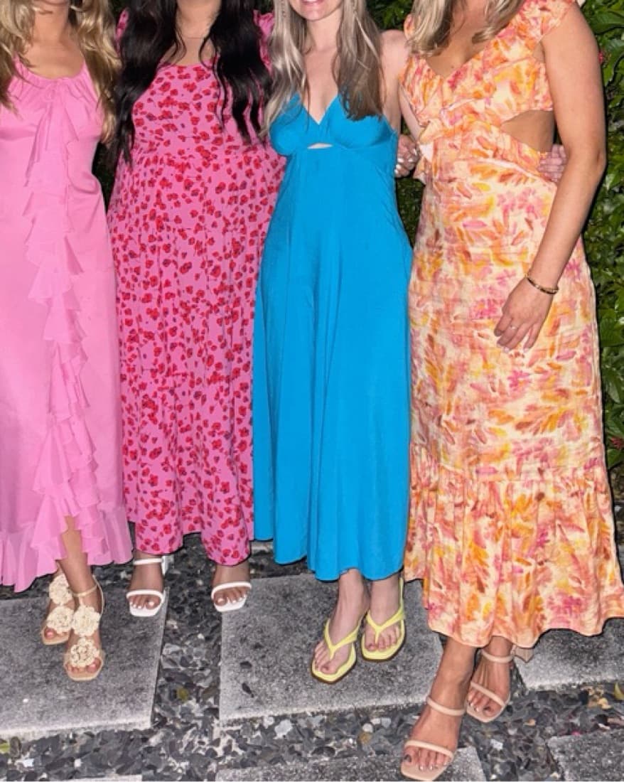 Vibrant Maxi Dress with Cutout - Image 1