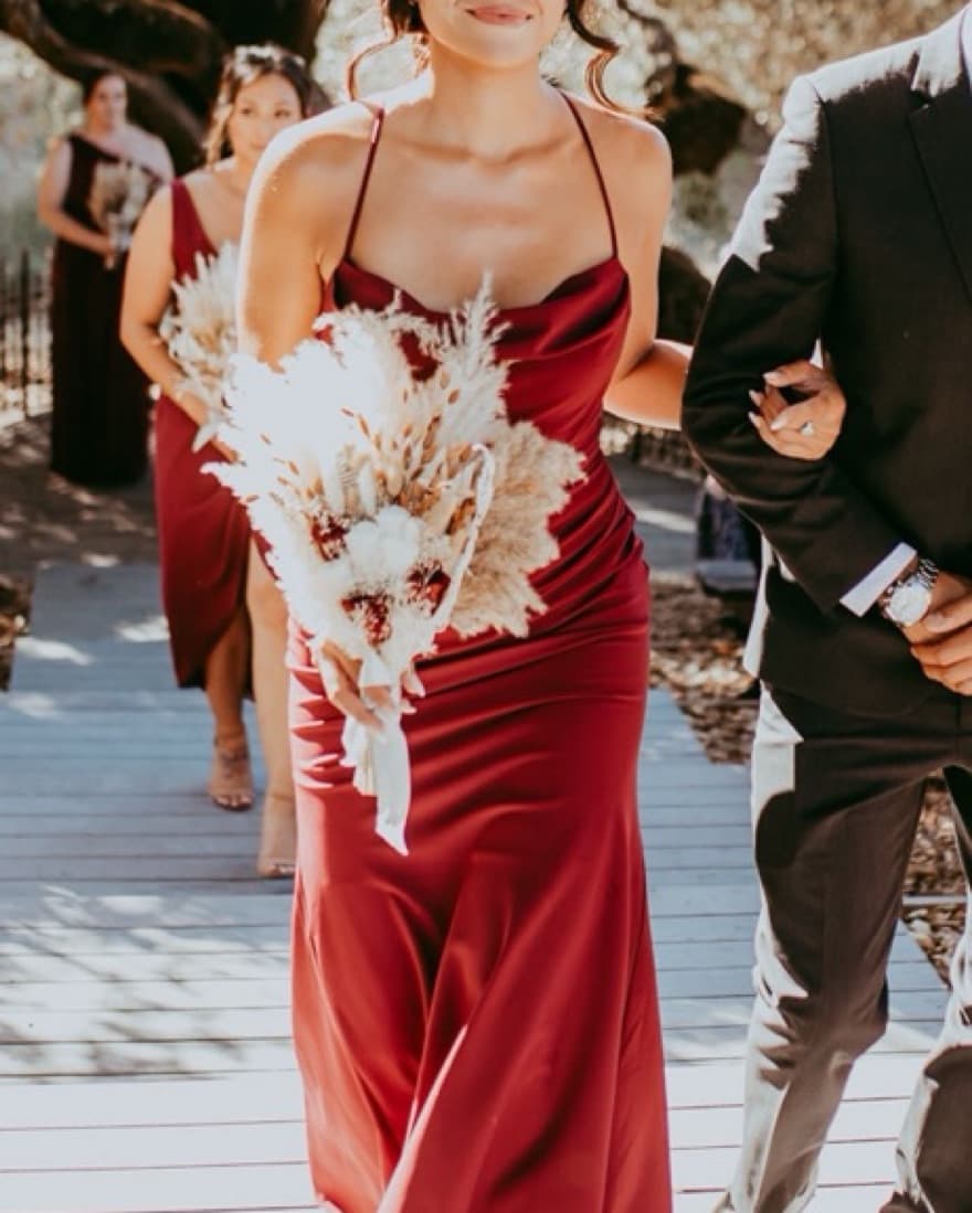 Burgundy Mermaid Gown - Image 4