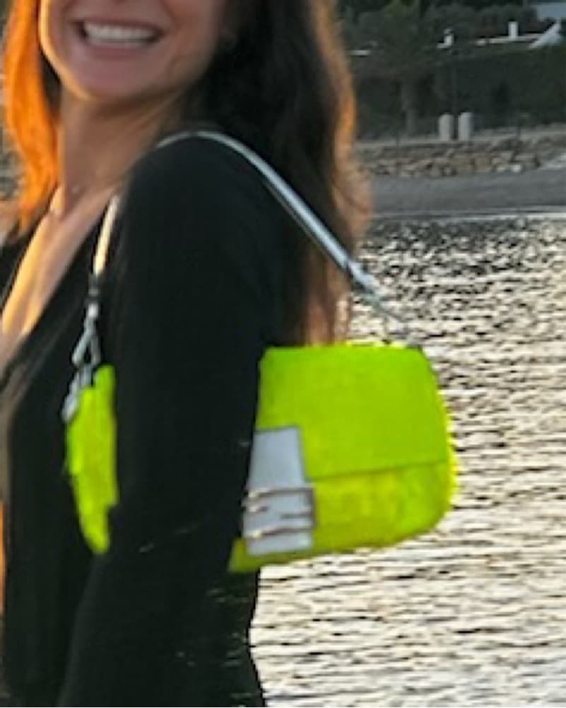 Neon Yellow Fendi Sequin Baguette - Image 3