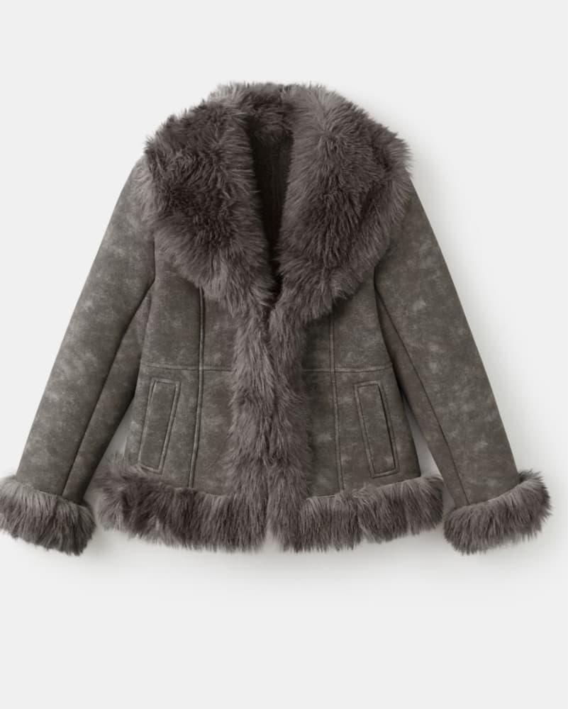 Mango Suede Fur coat - Image 4