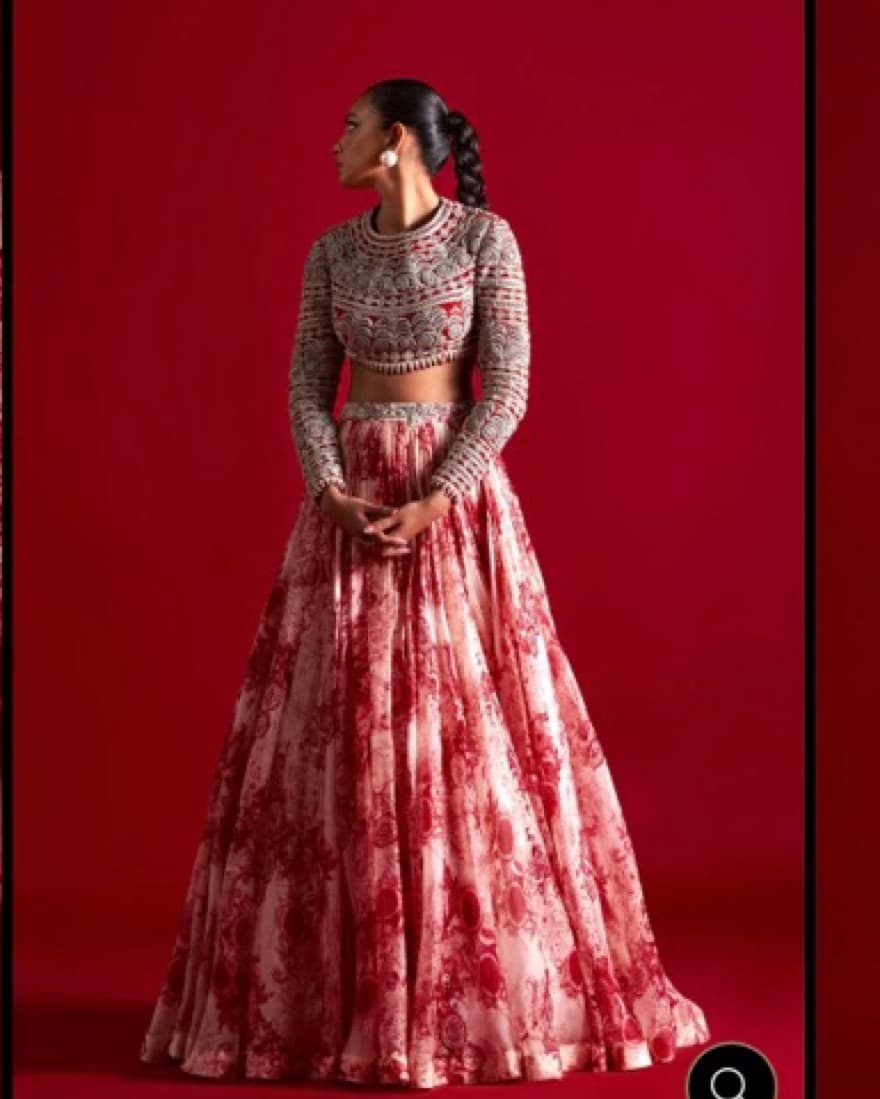 Red Lengha Bhumika Sharma / Kynah - Image 1
