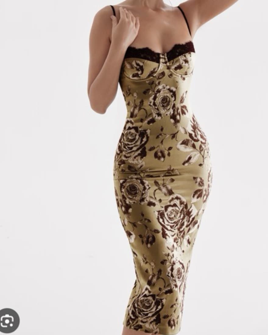 House Of CB - Green Venus Floral Midi - Image 1