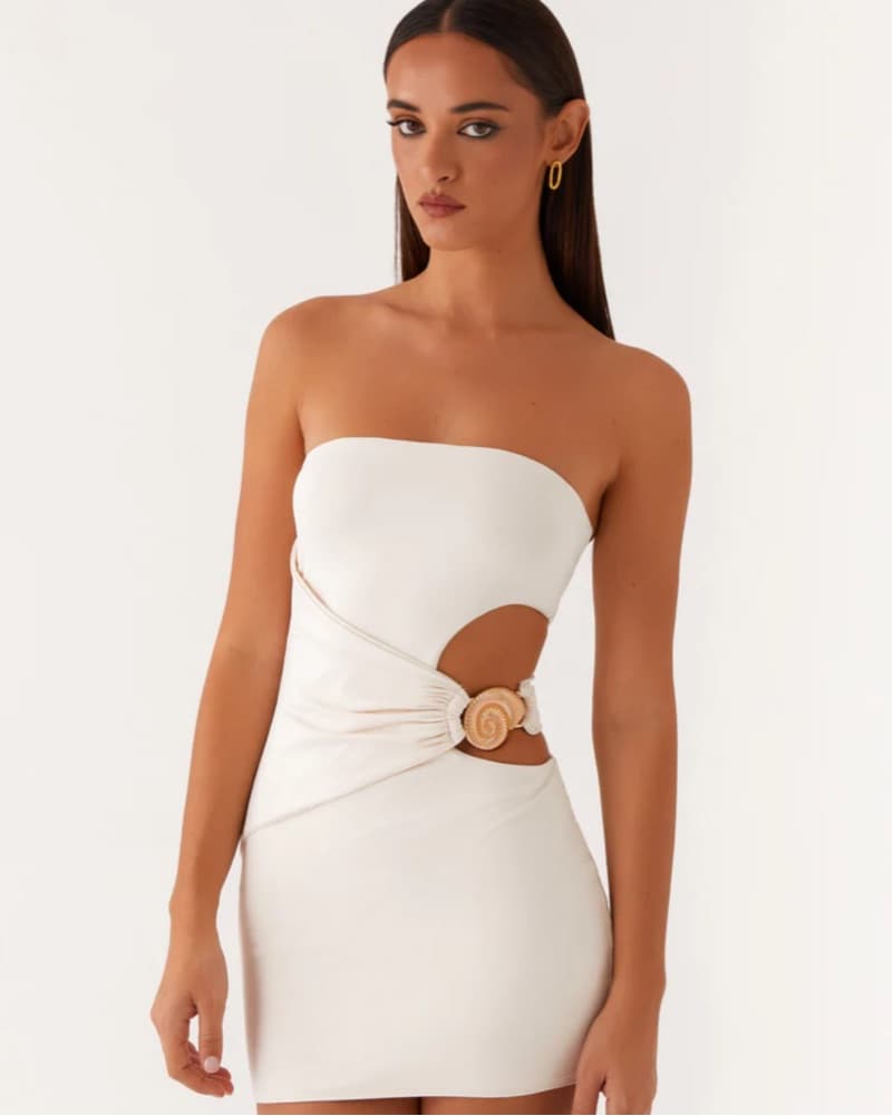 White Coastal Peppermayo Mini Dress - Image 6