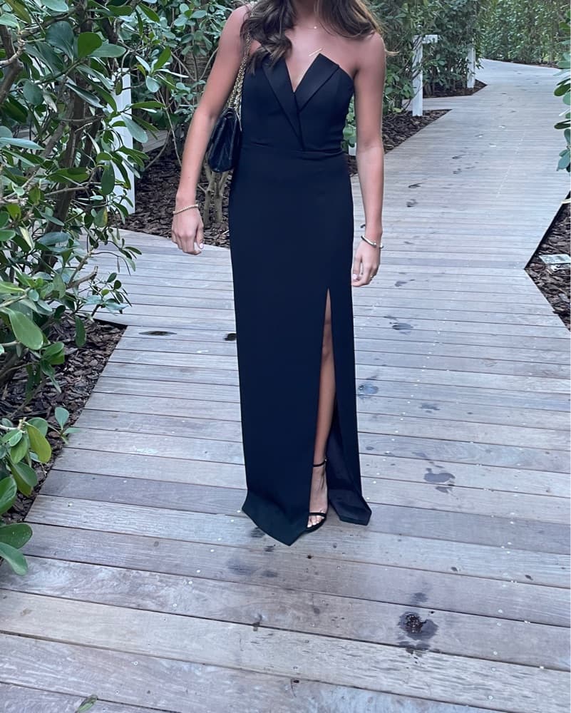 Black Strapless Tuxedo Gown  - Image 3