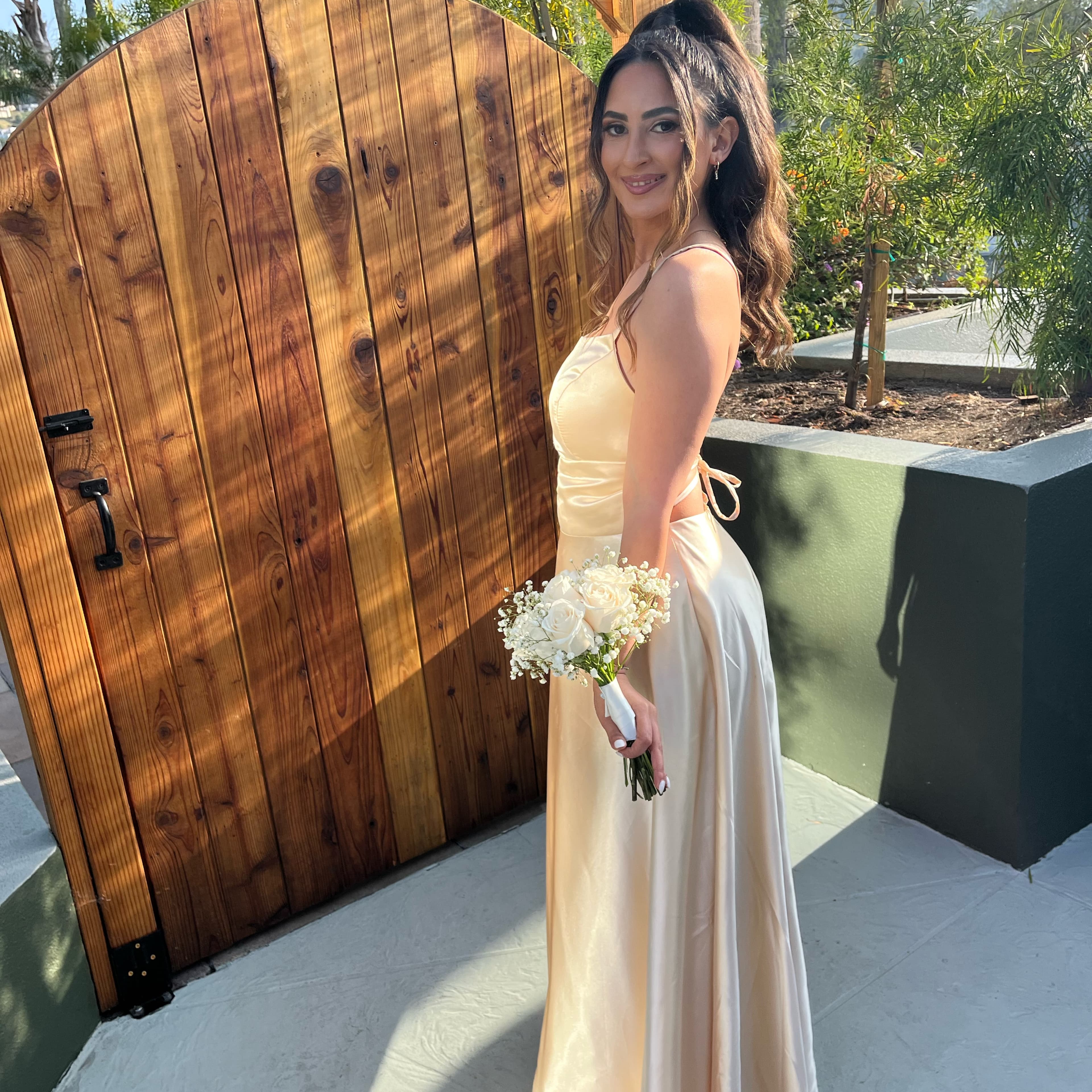 Long Champagne Formal Dress - Image 5