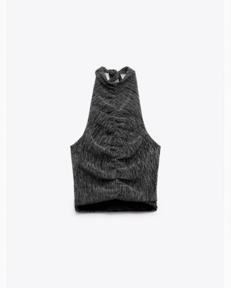 Elegant Metallic Halter Top - Image 1