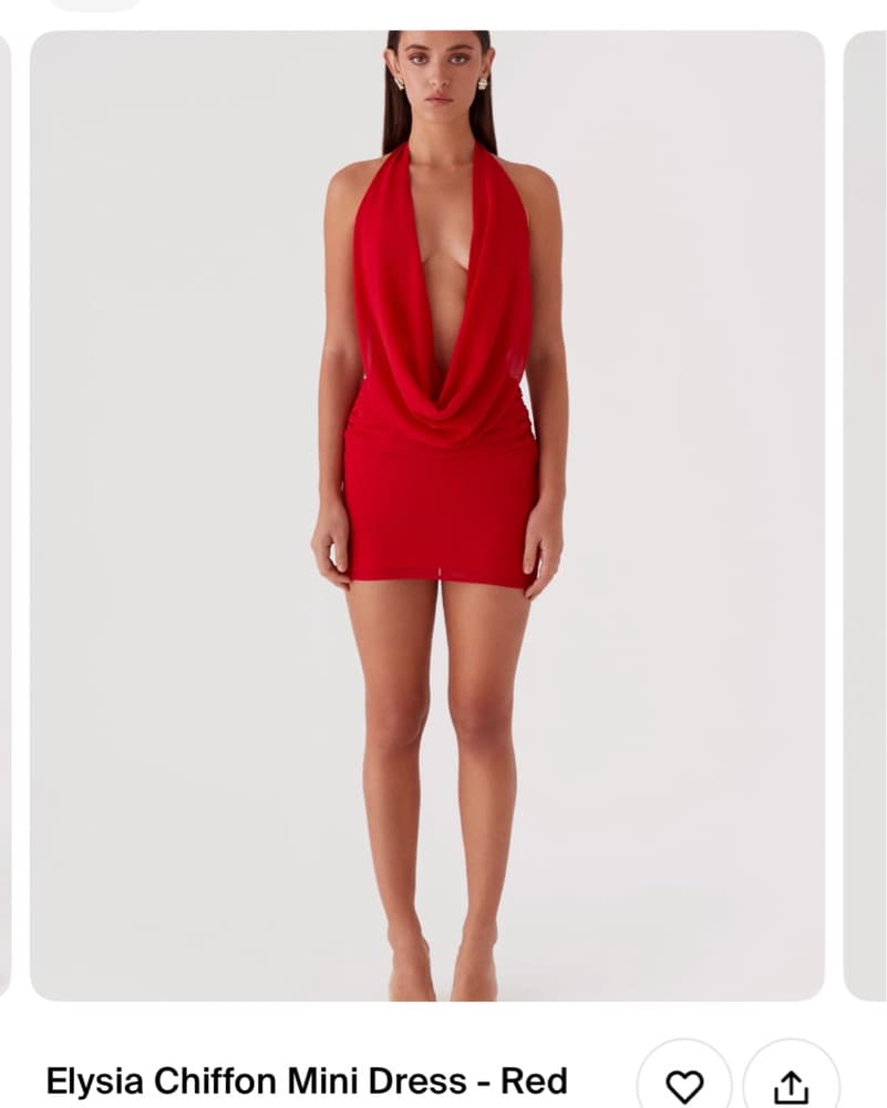 Elysia Chiffon Mini Dress- Red - Image 2