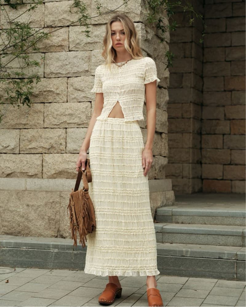 Cute Ruffled Top & Skirt Set - Image 1