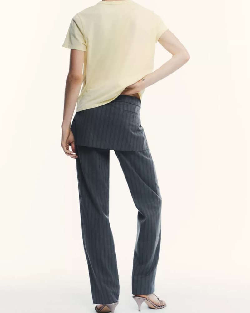 Pinstripe Skirt Pants - Image 3