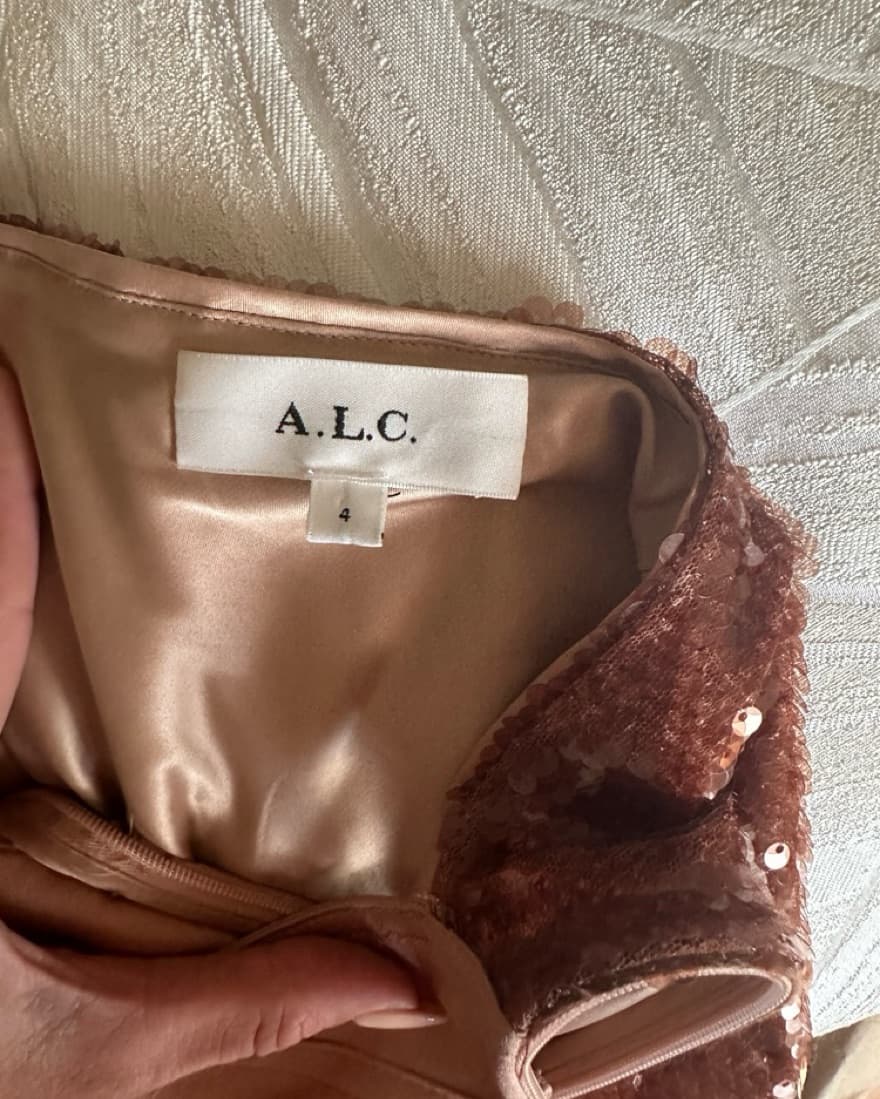 ALC Gisele Brown Sequin Dress - Image 6