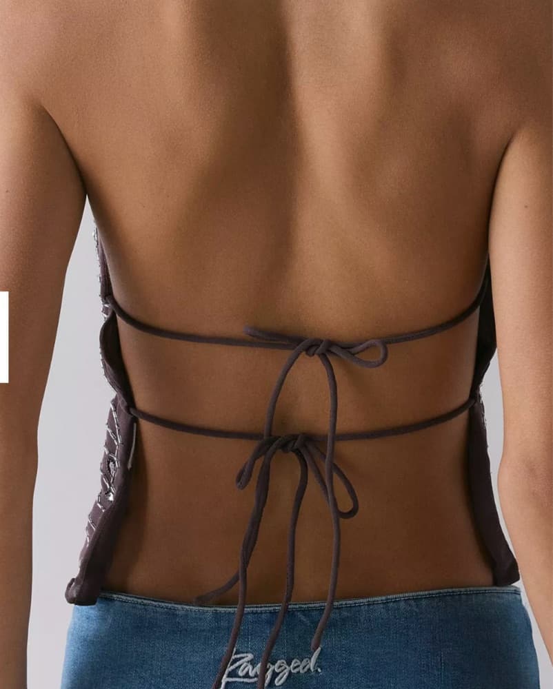 Sequin Halter Crop Top - Image 3