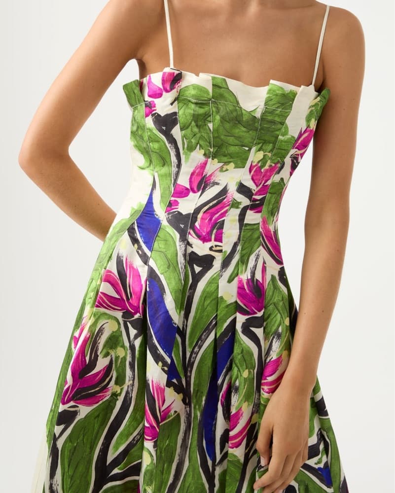 Aje Paradissio linen Midi Dress Floral  - Image 2