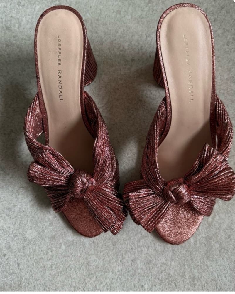Loeffler Randall Metallic Bow Heels - Image 1