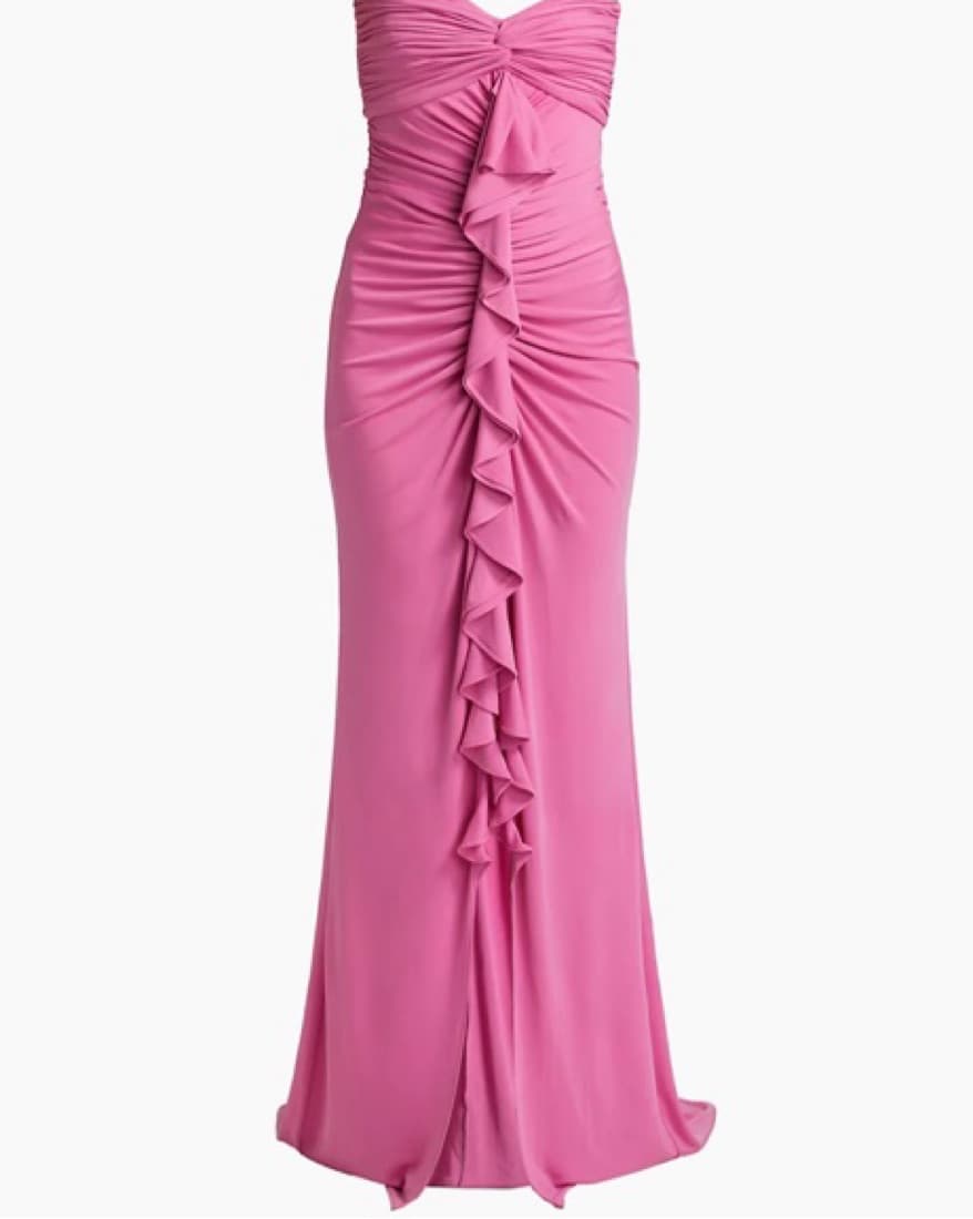 Stunning Fuchsia Ruffle Gown - Image 2