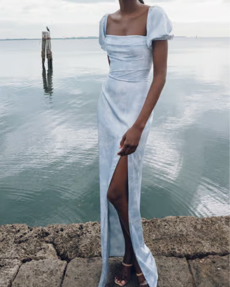 Elegant Satin Maxi Dress - Image 1